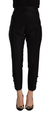 Dsquared² Schwarze High-Waist Skinny Damenhose aus Wolle