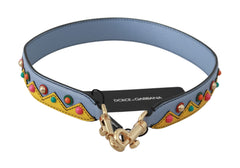 Dolce & Gabbana Blaue Handtasche Accessoire Schultergurt Leder