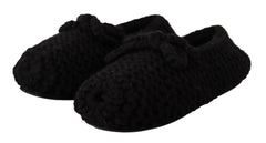 Dolce & Gabbana Schwarze Slip-On Ballerinas aus Wolle