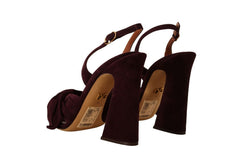 Dolce & Gabbana Ankle-Strap-Sandalen aus dunkelviolettem Wildleder