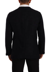 Dolce & Gabbana Graue Alpaka Knopfleiste Herren Mantel Jacke