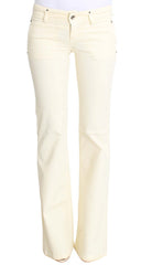 Costume National Weiße Stretch-Jeans aus Baumwolle mit Schlag