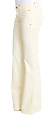 Costume National Weiße Stretch-Jeans aus Baumwolle mit Schlag