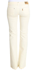 Costume National Weiße Stretch-Jeans aus Baumwolle mit Schlag