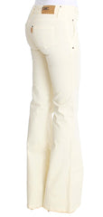 Costume National Weiße Stretch-Jeans aus Baumwolle mit Schlag