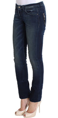 Costume National Blue Washed Baumwoll-Skinny-Jeans mit schmaler Passform