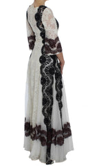 Dolce & Gabbana Bodenlanges Abendkleid aus weißer Blumenspitze