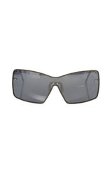 Frankie Morello Schwarze Metallicfaser-Sonnenbrille für Damen