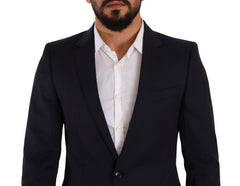 Dolce & Gabbana Dunkelblauer Einreihiger Mantel MARTINI Blazer