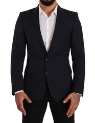 Dolce & Gabbana Dunkelblauer Einreihiger Mantel MARTINI Blazer
