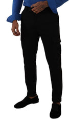 Dolce & Gabbana Schwarze Skinny Cargo Hose aus Viskose