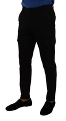 Dolce & Gabbana Schwarze Skinny Cargo Hose aus Viskose