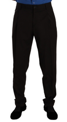 Dolce & Gabbana Braune schmale Anzughose aus Wolle