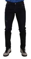 Dolce & Gabbana Blaue Stretch-Skinny-Jeans aus Baumwolle