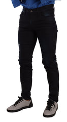 Dolce & Gabbana Blaue Stretch-Skinny-Jeans aus Baumwolle