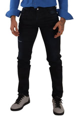Dolce & Gabbana Blaue Stretch-Skinny-Jeans aus Baumwolle