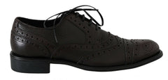 Dolce & Gabbana Braune Wingtip Derby Lederschuhe