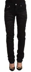 Just Cavalli Schwarze Mid Waist Verzierte Skinny Jeans