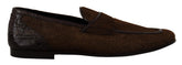 Dolce & Gabbana Schuhe Anzug Slipper Braun Leder Slipper