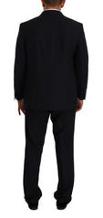 Domenico Tagliente Blue Polyester Single Breasted Formal Suit