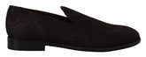 Dolce & Gabbana Schwarze florale Brokat Slipper Loafer Schuhe