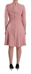 Dolce & Gabbana Pink 3/4 Sleeves Viscose Blend A-line Dress