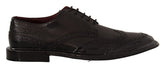 Dolce & Gabbana Schwarze Oxford Wingtip Derby Schuhe aus Leder