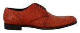 Dolce & Gabbana Orange Exotic Leather Derby-Schuhe