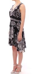 Sachin & Babi Schwarzes Seiden-Cocktailkleid mit Blumenmuster