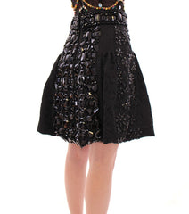 Dolce & Gabbana Schwarzer, handgefertigter Minirock mit Kristallen