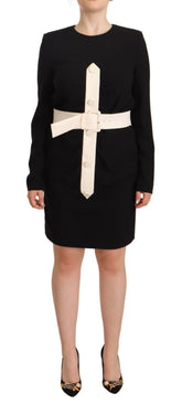 Givenchy Zwart Wollen Lange Mouwen Getailleerde Mini Schedejurk