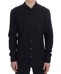 Dolce & Gabbana Purple Striped Cotton Pajama Lounge Shirt