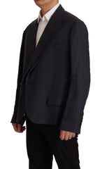 Dolce & Gabbana Blauer Leinen-Herren-Blazer