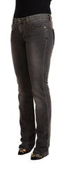 Costume National Grau ausgewaschene Low Waist Straight Denim Jeans