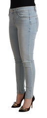 Liu Jo Light Blue Cotton Mid Waist Slim Fit Denim Jeans