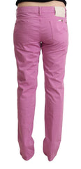 Jacob Cohen Rosa Baumwoll-Low-Waist Jeans mit schmal zulaufendem Bein