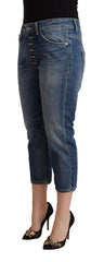 Dondup Blue Washed Mid Waist Capri Jeans