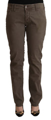 CYCLE Braune Baumwoll-Low-Waist Skinny Casual Jeans