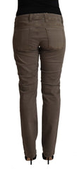 CYCLE Braune Baumwoll-Low-Waist Skinny Casual Jeans