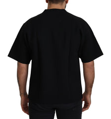 Dolce & Gabbana Schwarzes Baumwoll-T-Shirt mit Logo und Rundhalsausschnitt
