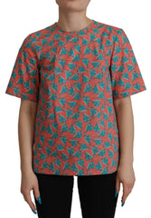 Dolce & Gabbana Pinkes Baumwoll-T-Shirt mit Segelboot-Print