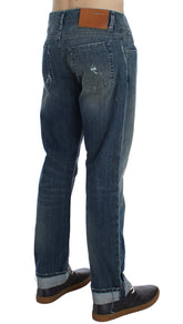 Acht Blue Wash katoenen denim regular fit jeans