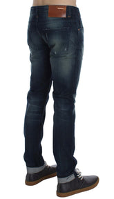 Acht Blue Wash katoenen denim slim fit jeans