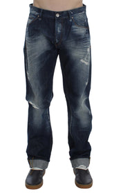 Acht Blauwe Katoenen Denim Regular Fit Jeans