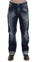 Acht Blue Wash Baumwoll-Denim Regular Fit Jeans