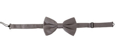 Dolce & Gabbana Gray 100% Silk Adjustable Neck Papillon Tie
