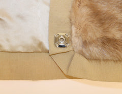 Dolce & Gabbana Beige NERZ Pelzschal Foulard Halswickel