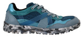 Dolce & Gabbana Blau-Graue Leder Sport Low Top Sneaker