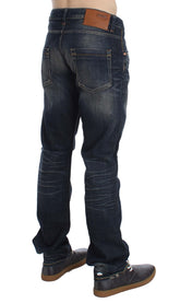 Acht Blue Wash Rechte Pasvorm Lage Taille Jeans
