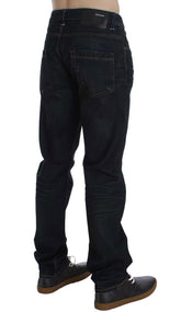 Acht Blue Wash Katoenen Denim Straight Fit Jeans